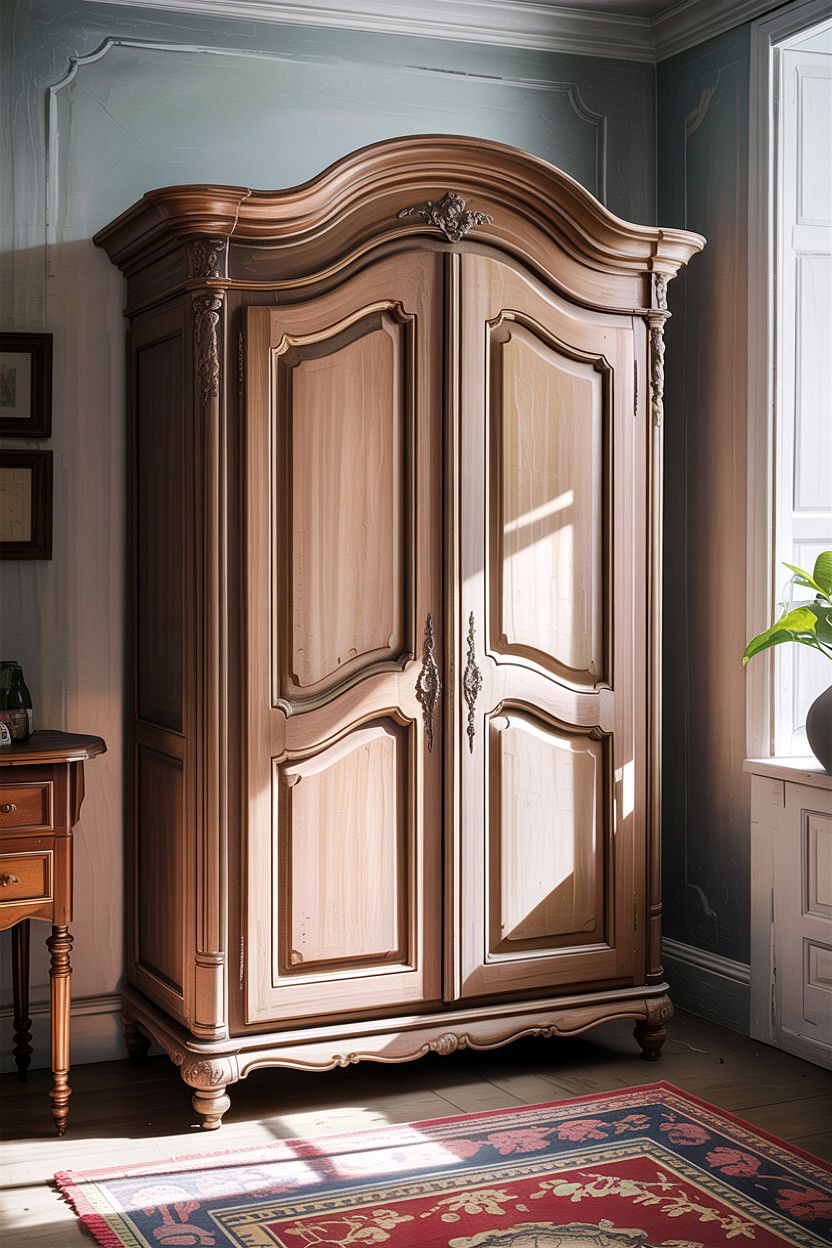 Antique French Armoire - 30 French shabby chic bedroom ideas