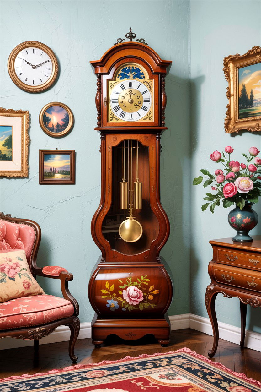 Antique French Style Grandfather Clock - 30 living room grandfather clocks