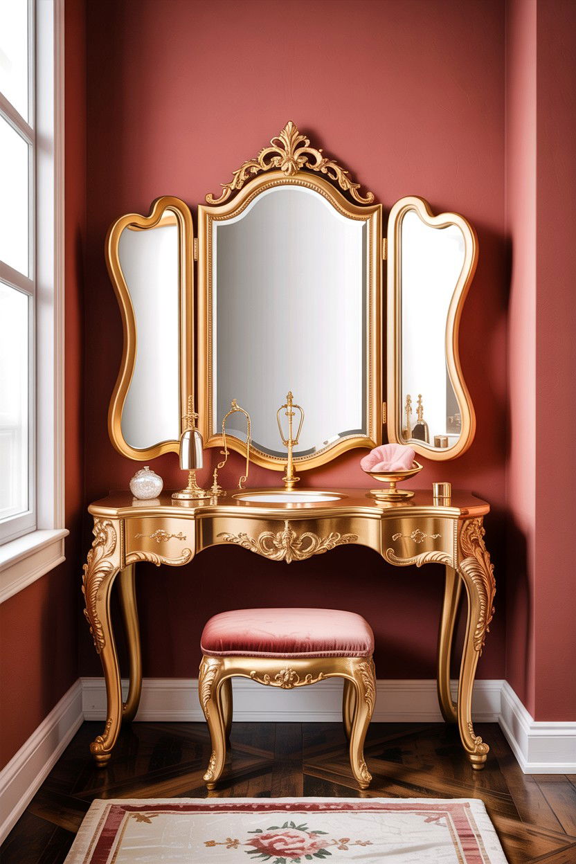 Antique Gold Vanity - 30 bedroom vanity tables