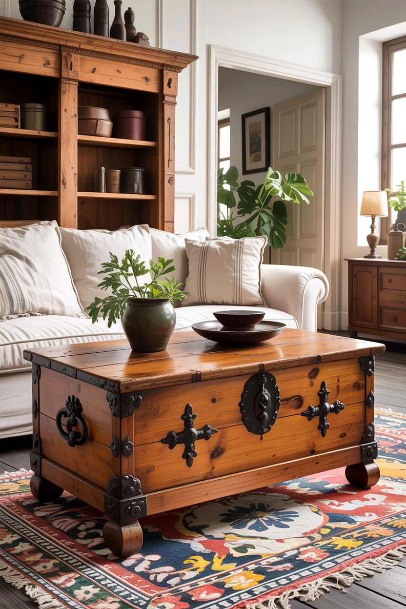 Antique Mexican Pine Chest - 30 living room Santa Fe furniture ideas
