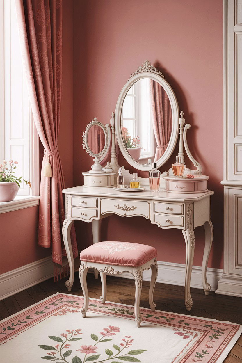 Antique Vanity Table - 30 French country bedroom ideas