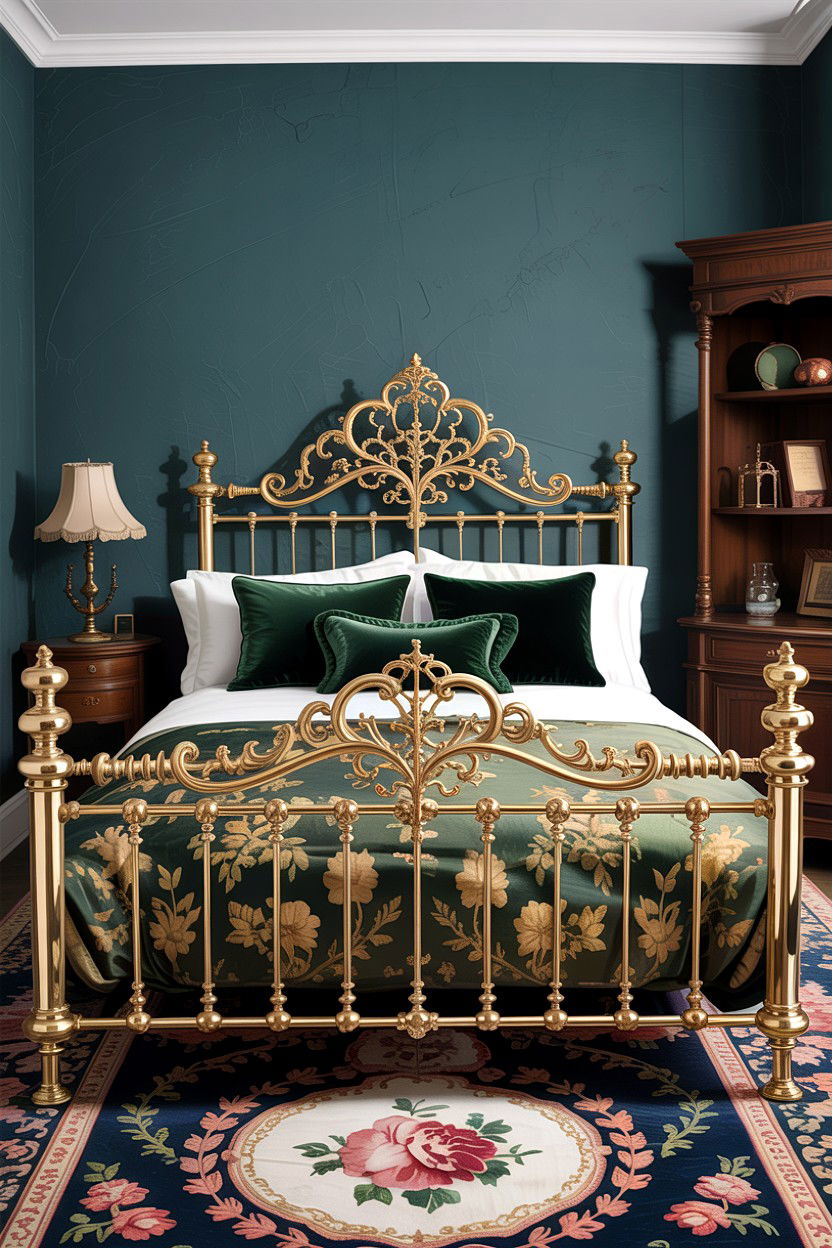 Antique Victorian Brass Bed - 30 bedroom brass beds