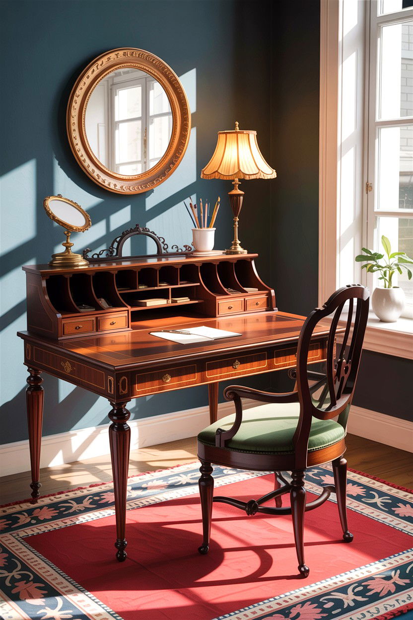 Antique Writing Desk Station - 30 living room Edwardian furniture ideas