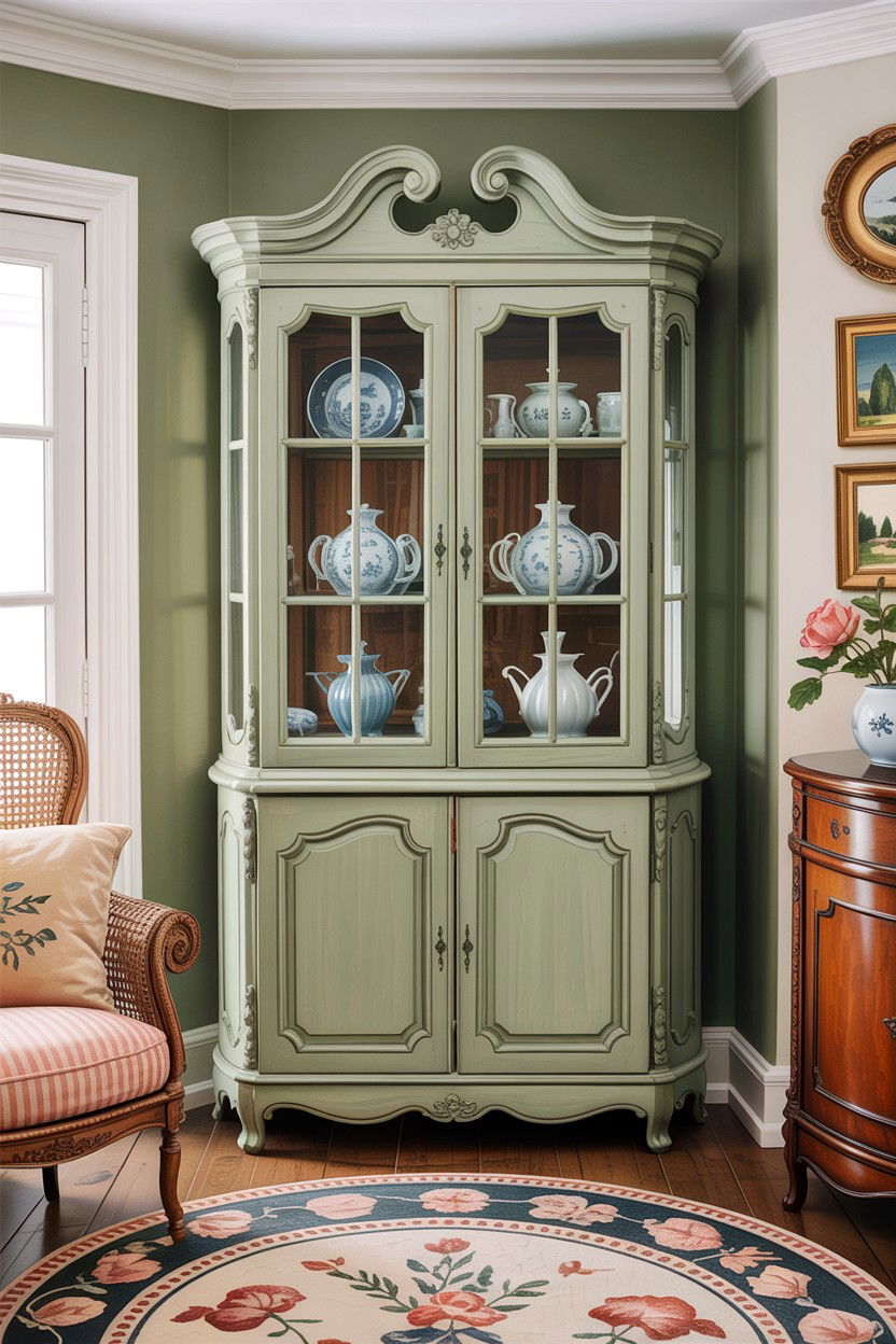 Antique display cabinet - 30 living room Provence furniture ideas