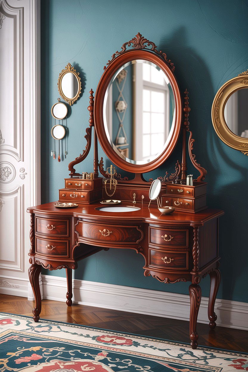 Antique vanity with drawers - 30 bedroom vanity ideas