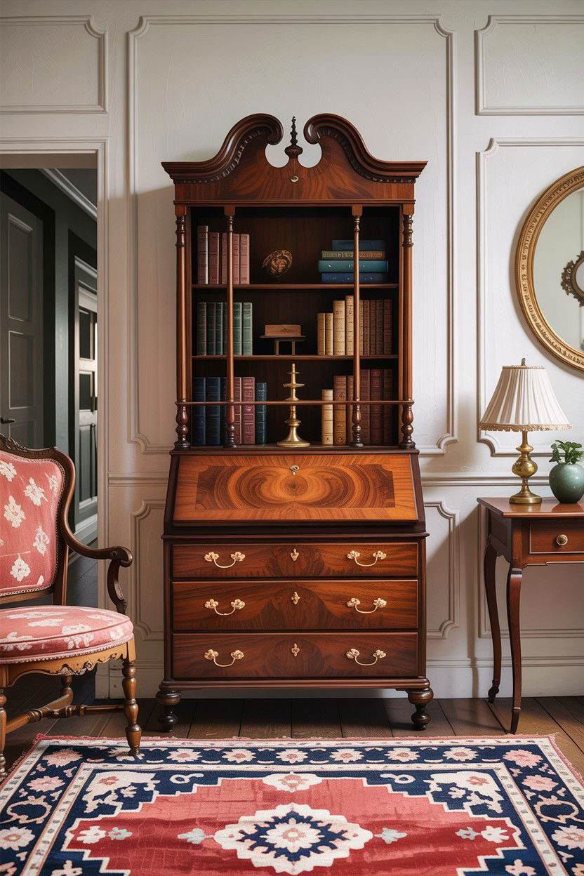 Antique wood furniture - 30 grandmillennial living room ideas