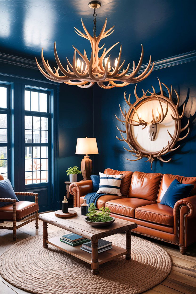 30 Trendy Rustic Navy Living Room Ideas for a Bold Look