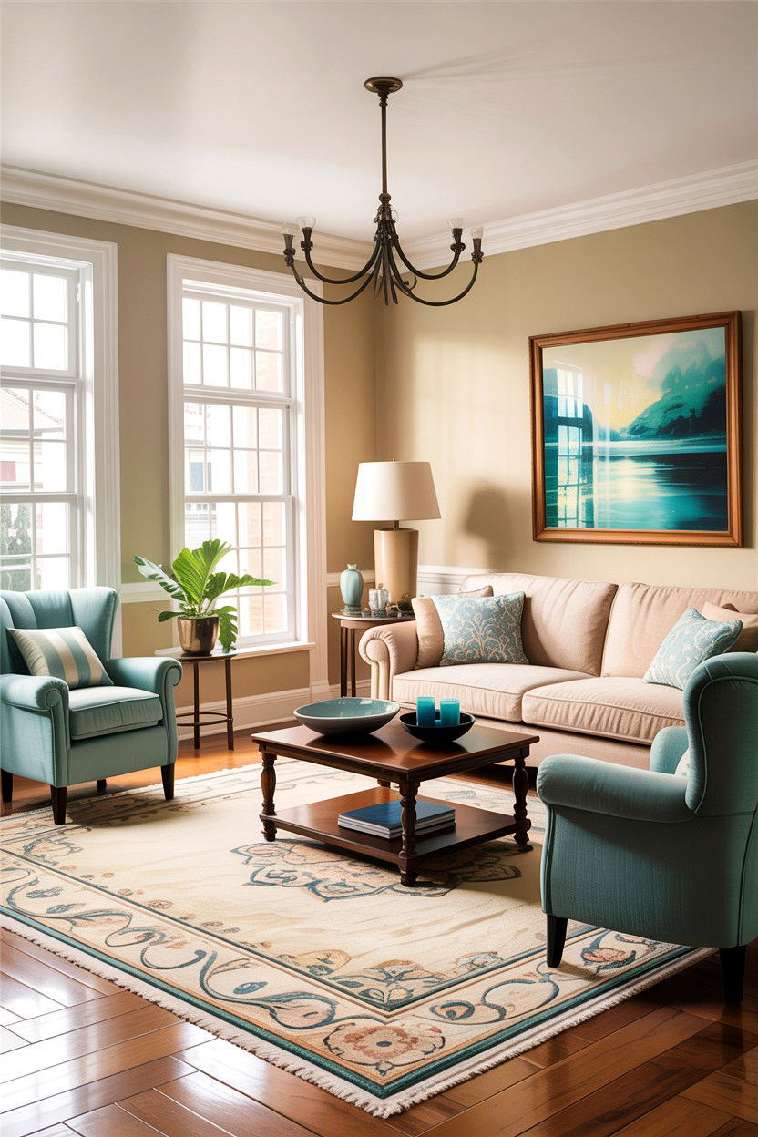 Aqua And Beige Living Room - 30 aqua living room ideas