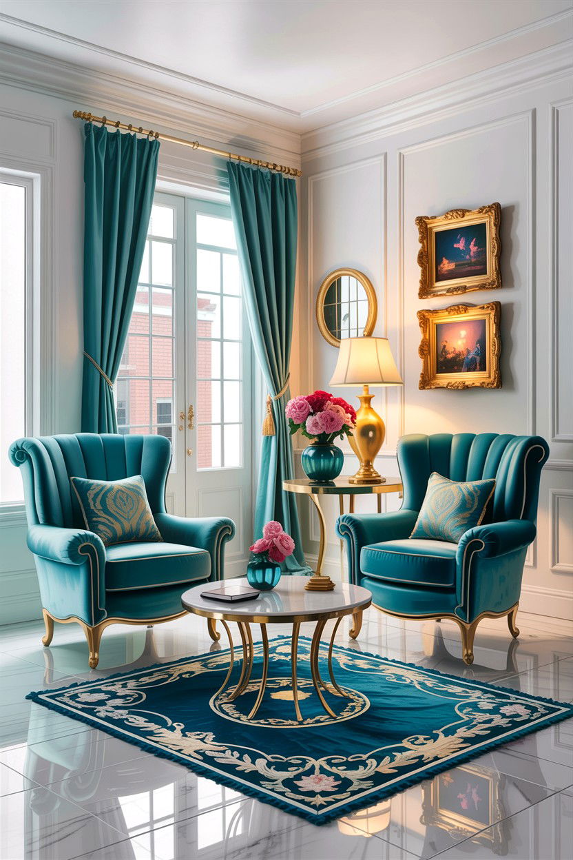 Aqua And Gold Living Room - 30 aqua living room ideas
