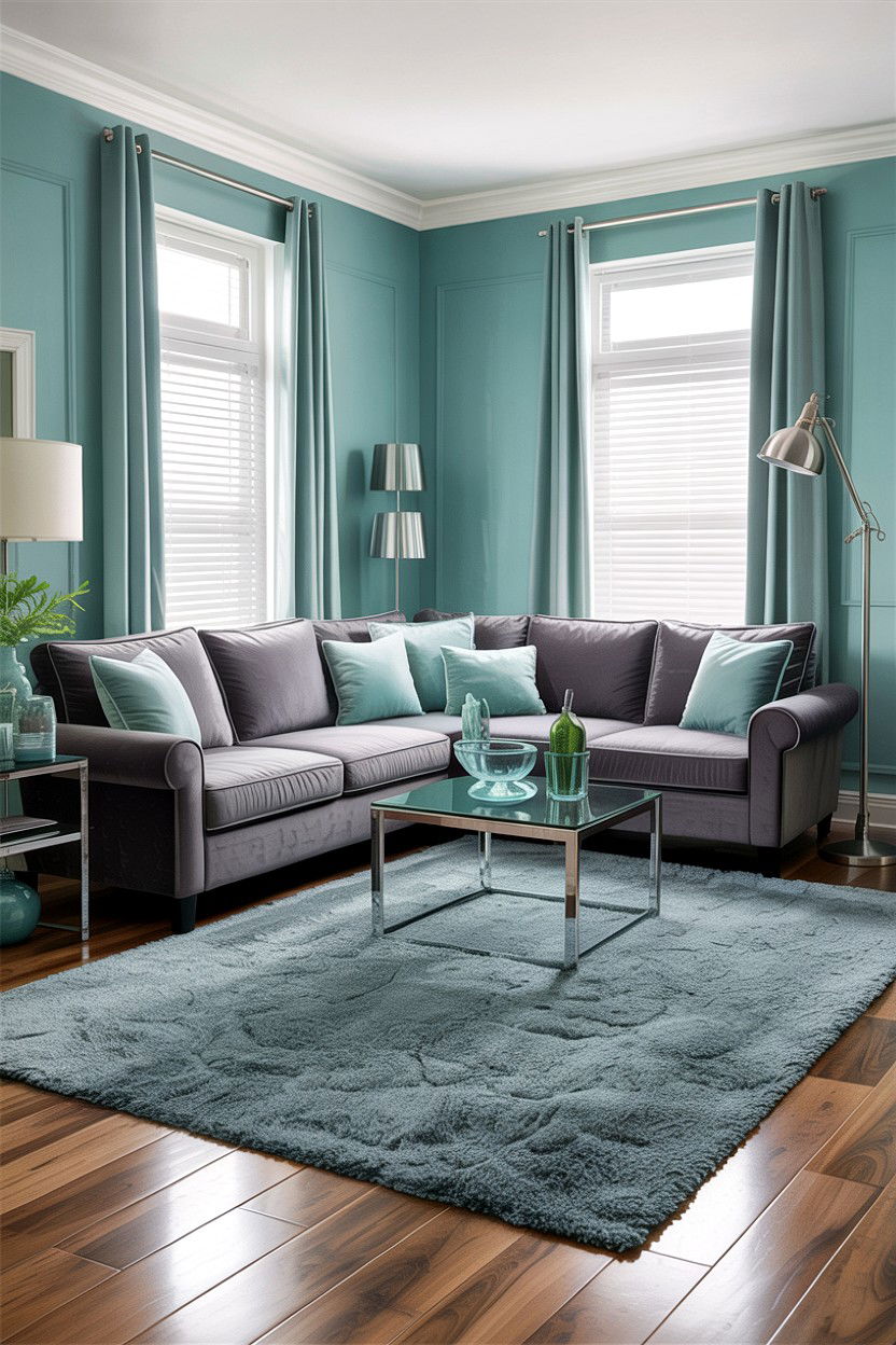Aqua And Gray Living Room - 30 aqua living room ideas