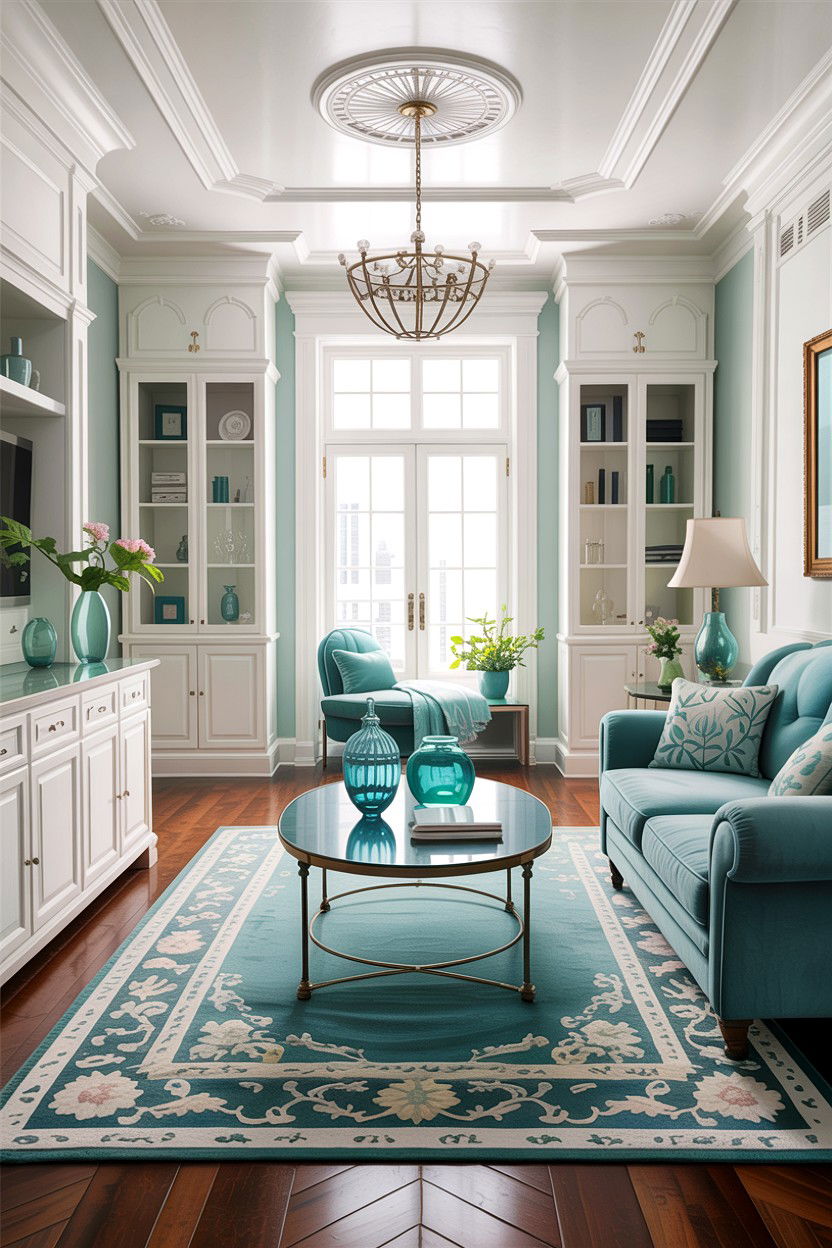 Aqua And White Living Room - 30 aqua living room ideas