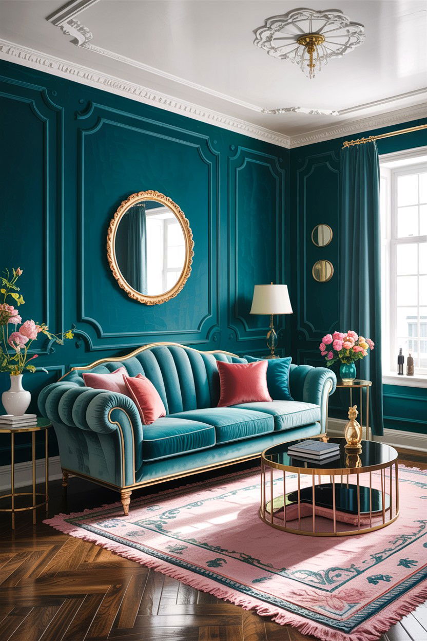 Aqua Velvet Living Room - 30 aqua living room ideas