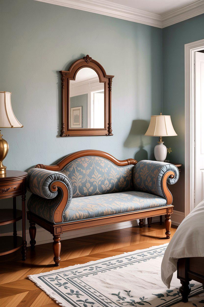 Arched Armrest Bench - 30 bedroom benches