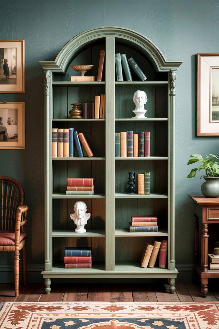 Arched Bookshelf Room Divider - 30 bedroom shelf dividers