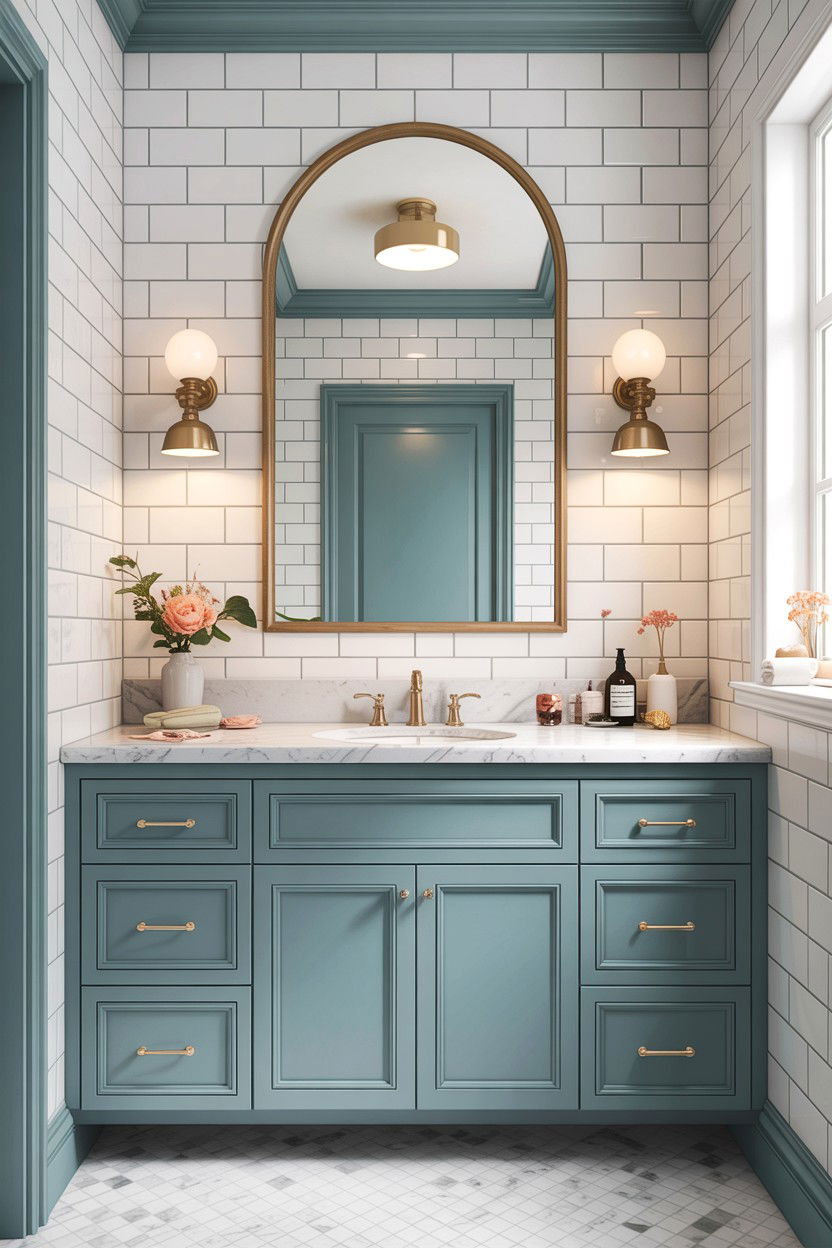 Arched Frameless Mirror - 30 frameless bathroom mirror ideas