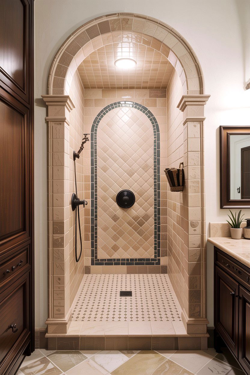 Arched Shower Entry - 30 high-end bathroom ideas