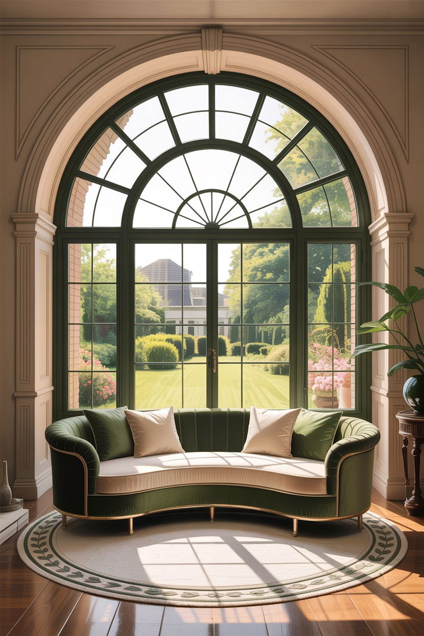 Arched Window Curved Sofa - 30 living room curved sofa ideas