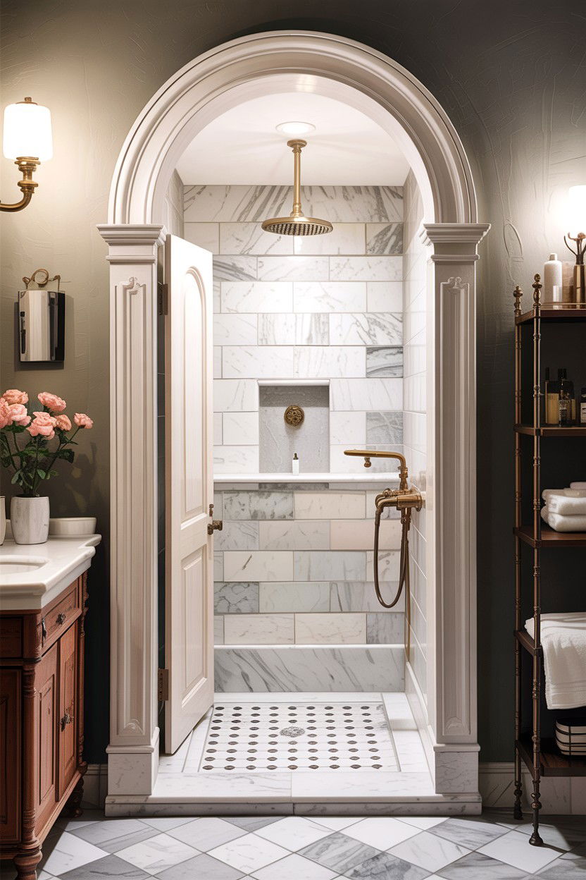 Arched bathroom doorway - 30 colonial bathroom ideas