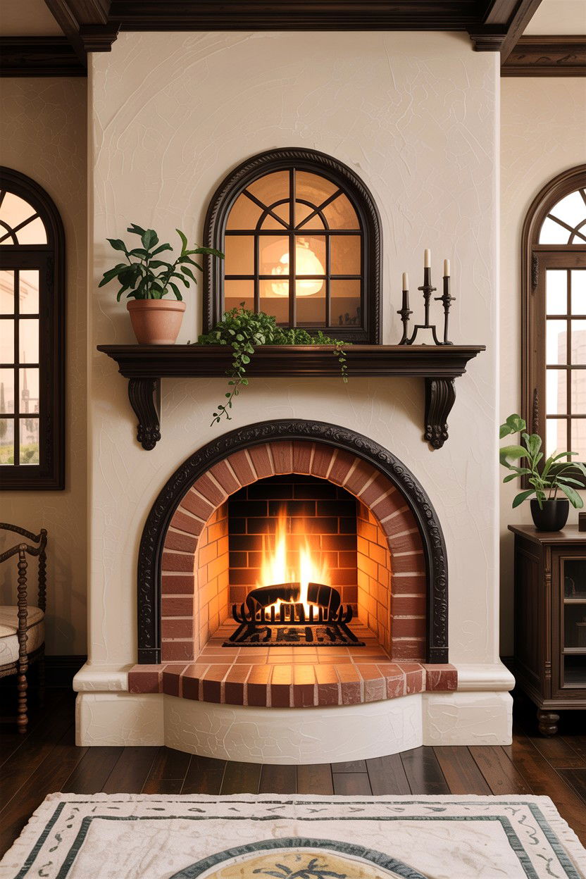 Arched fireplace insert - 30 living room fireplace insert ideas