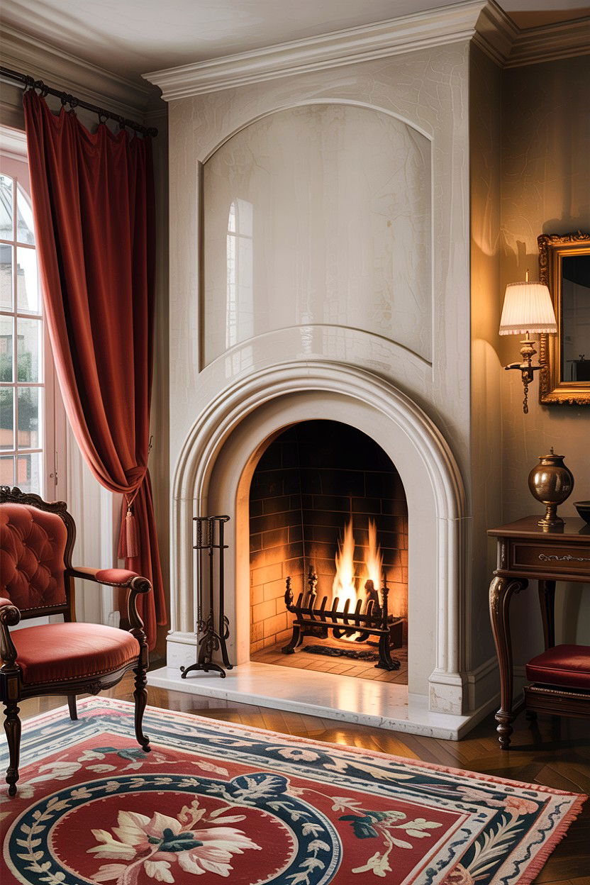 Arched fireplace opening - 30 living room fireplace ideas