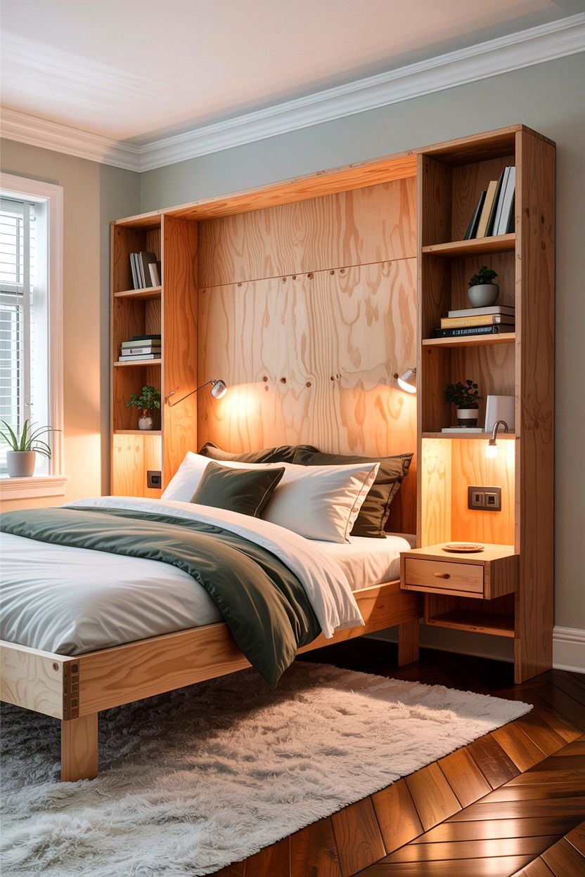 Architectural Plywood Headboard - 30 architect bedroom ideas