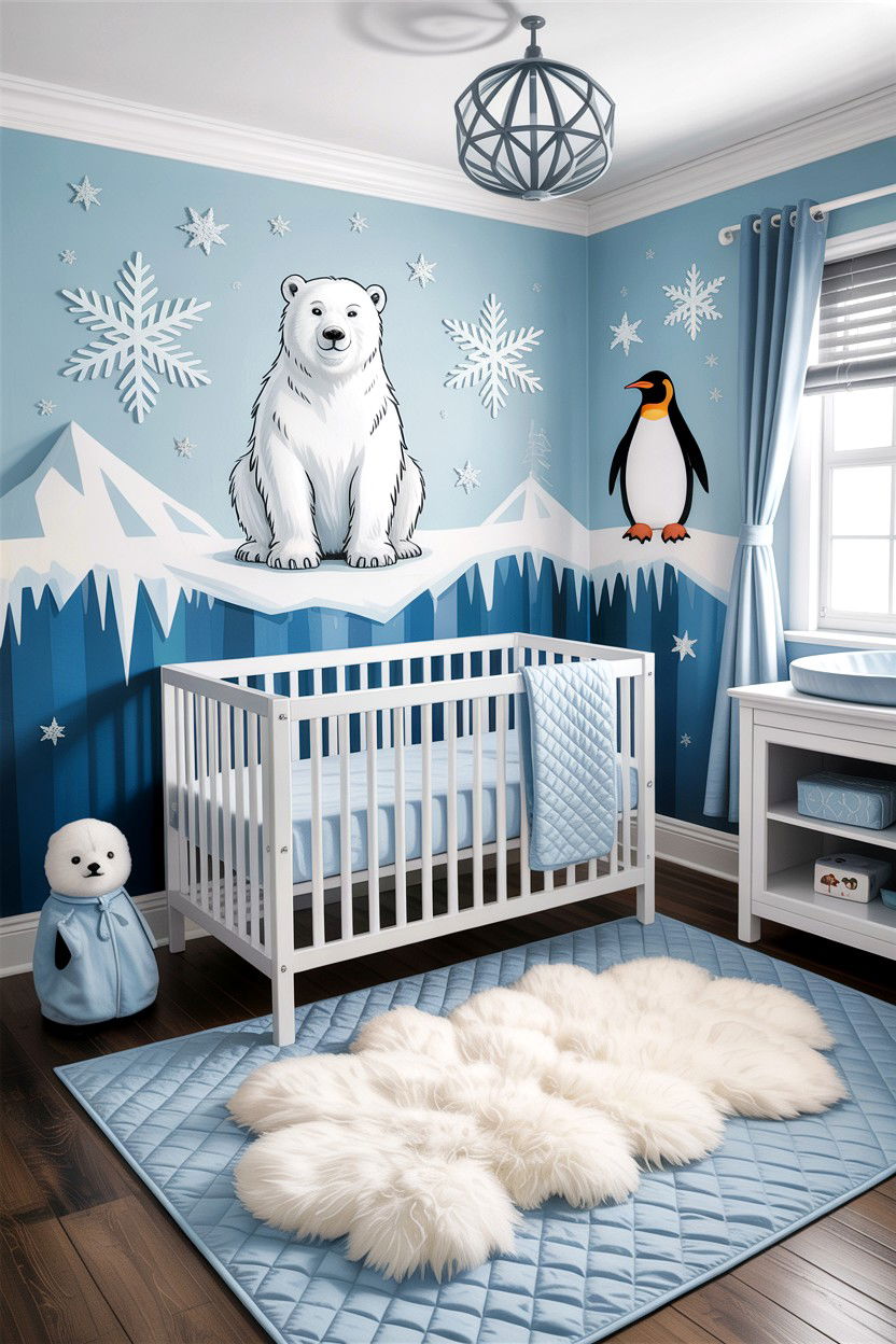 Arctic Nursery - 30 animal themed bedroom ideas