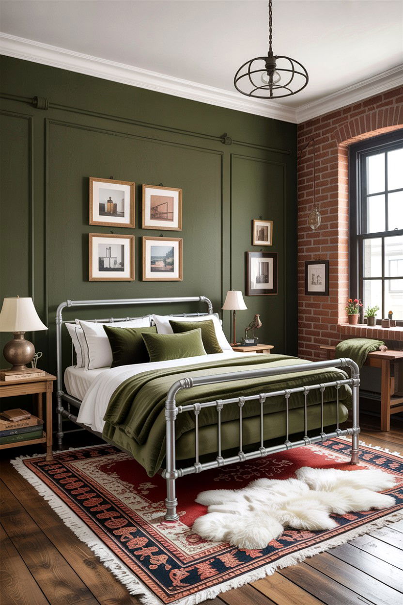 Army green bedroom - 30 rustic green bedroom ideas