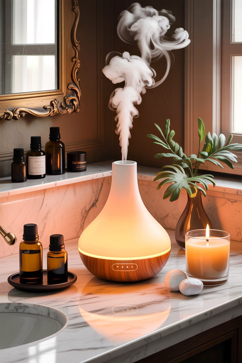 Aromatherapy oil diffuser - 30 home spa bathroom ideas