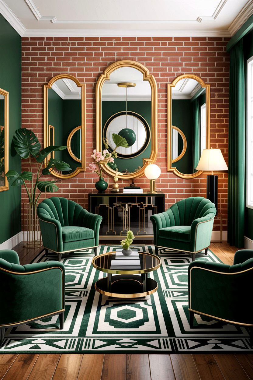 Art Deco Brick Living Room - 30 exposed brick living room ideas