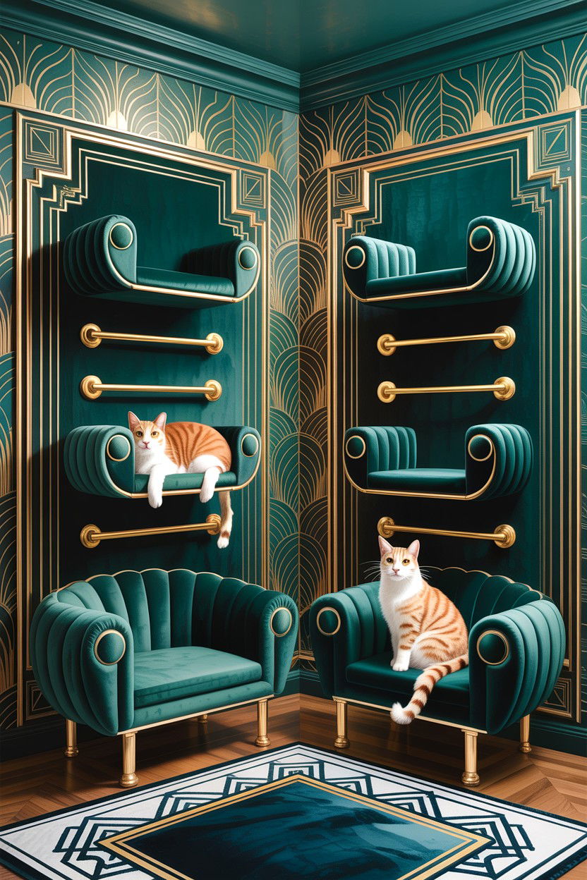 Art Deco Cat Suite - 30 cat bedroom ideas