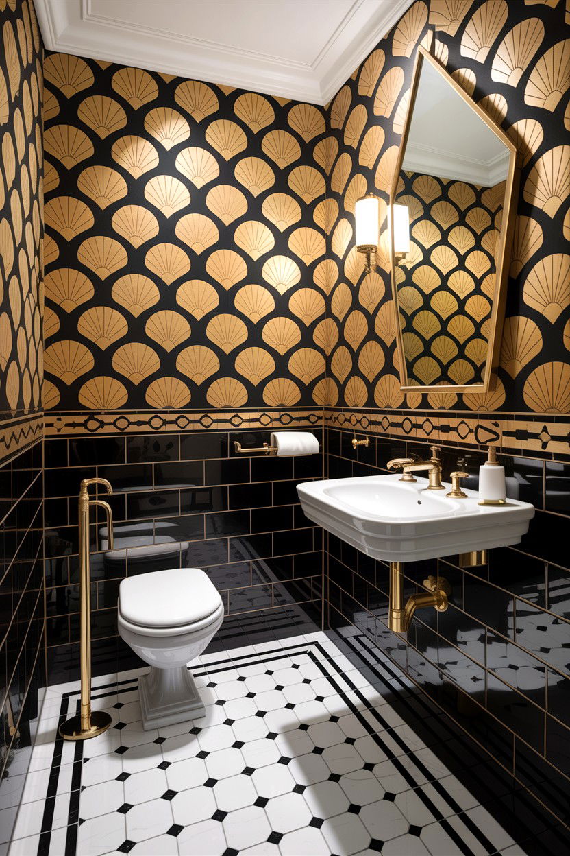 Art Deco Cloakroom - 30 downstairs bathroom ideas
