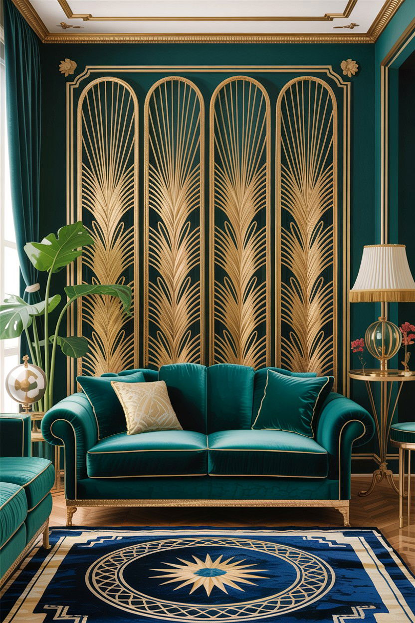 Art Deco Living Room Woven Screen - 30 handwoven living room ideas