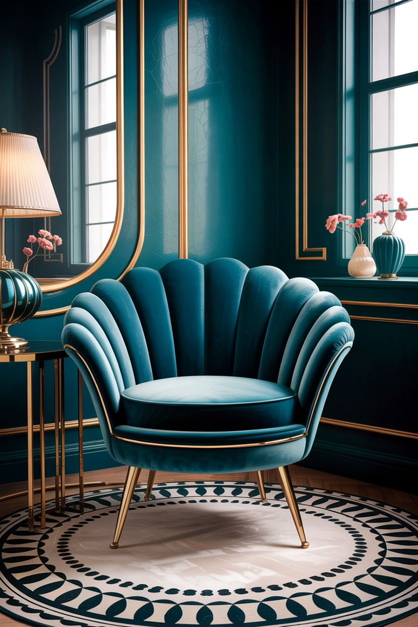 Art Deco Shell Chair - 30 bedroom accent chairs