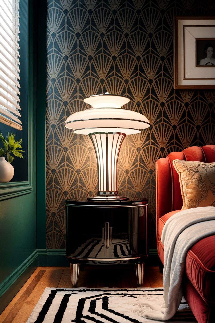 Art Deco Table Lamp - 30 bedroom dimmer lights ideas