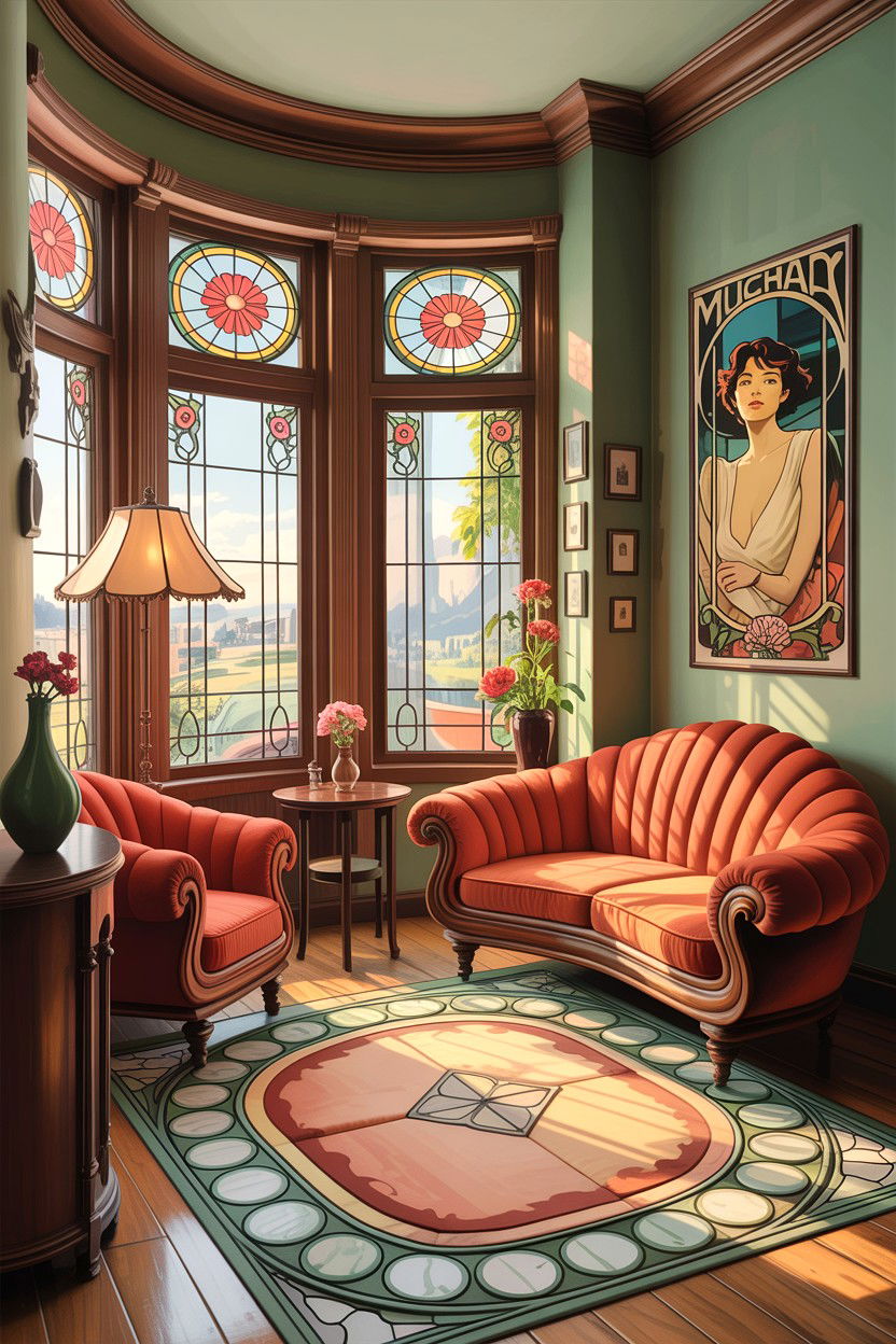 Art Nouveau Edwardian living room - 30 Edwardian living room ideas