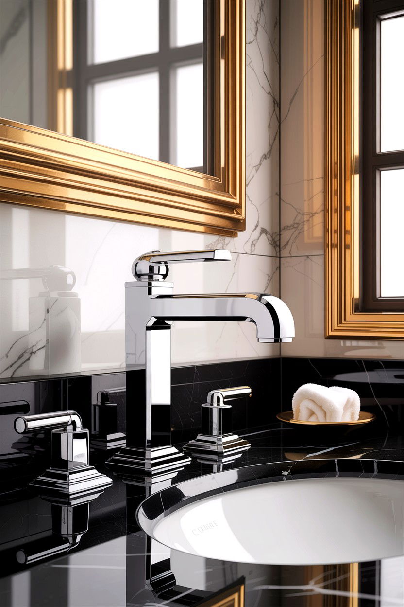 Art deco chrome bathroom faucet - 30 chrome faucet ideas