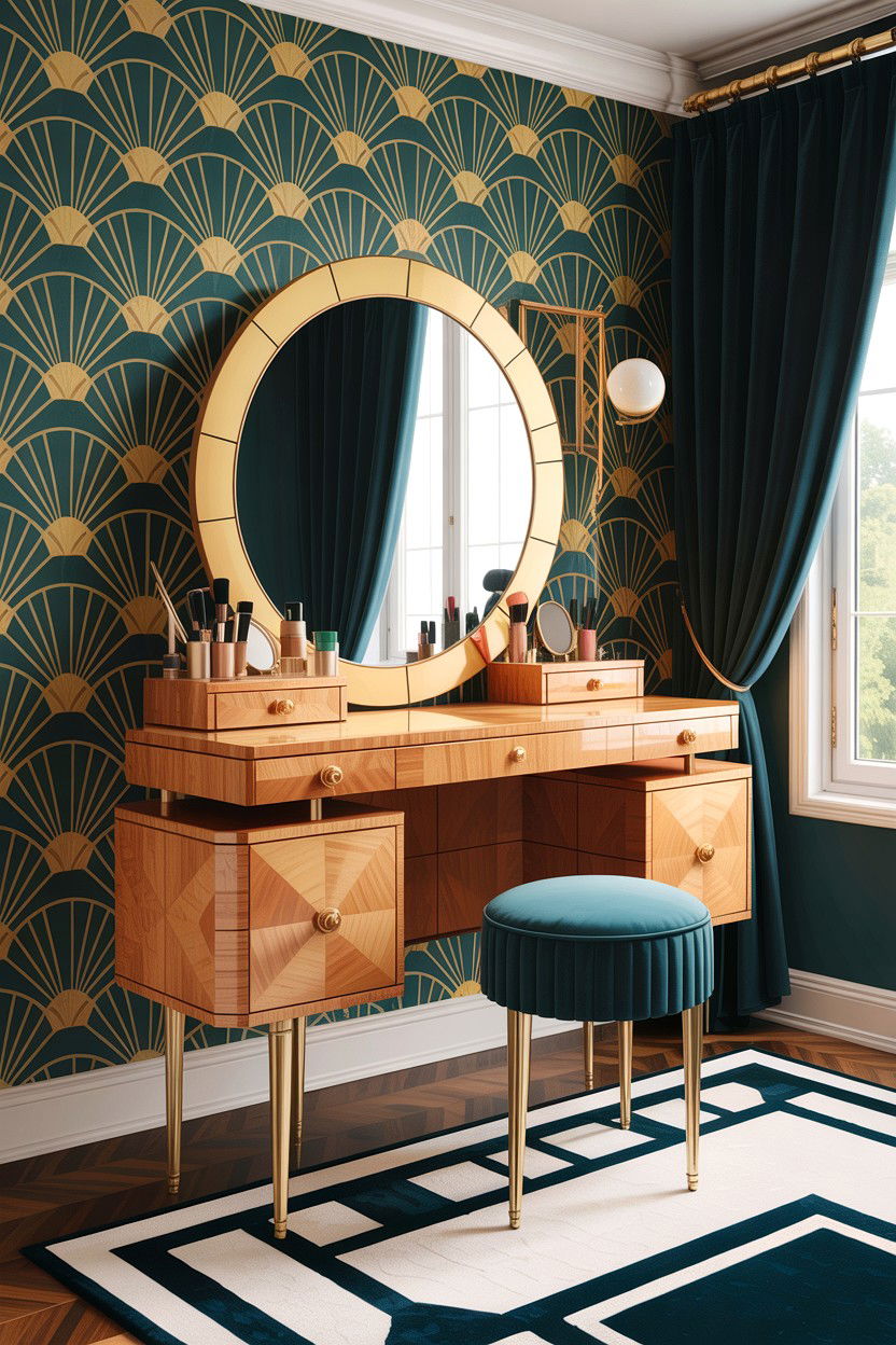 Art deco makeup vanity - 30 bedroom vintage vanity ideas