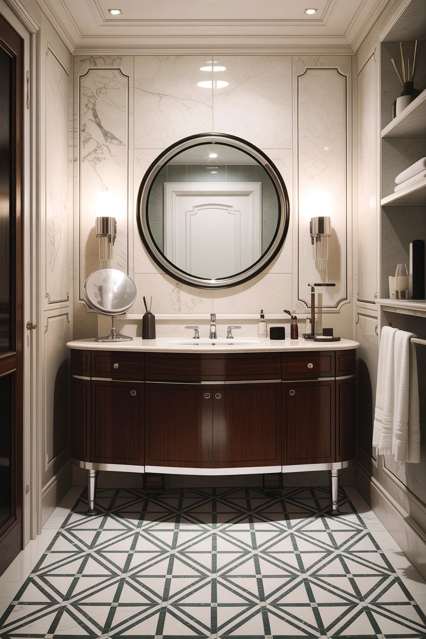 Art deco vanity - 30 antique bathroom ideas