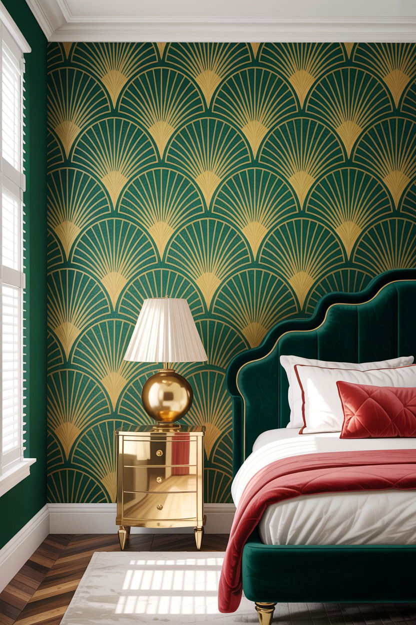 Art deco wallpaper - 30 bedroom accent wall wallpapers