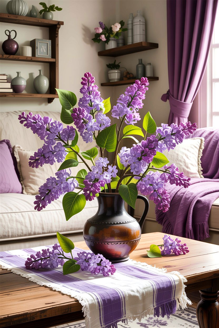 Artificial Lilac Bundle - 30 living room faux flowers