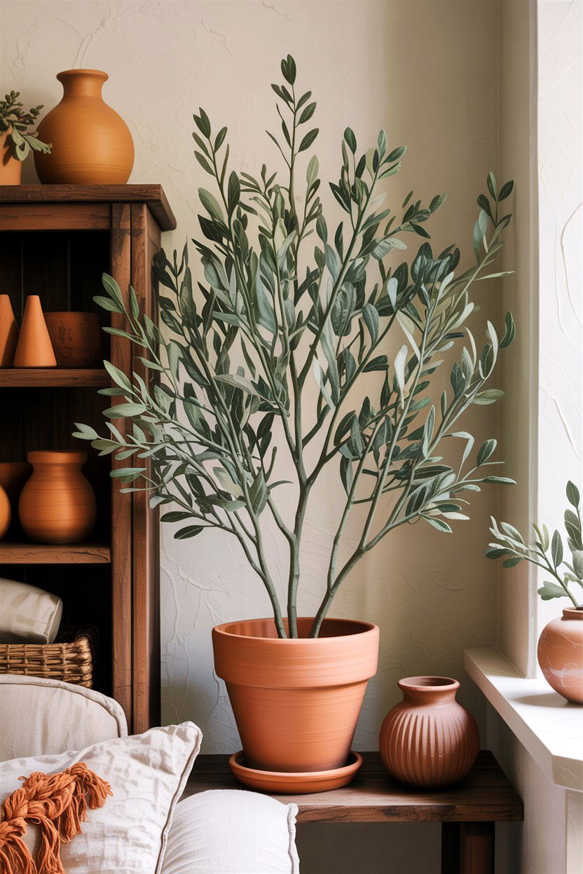 Artificial Olive Tree Branches - 30 living room faux flowers