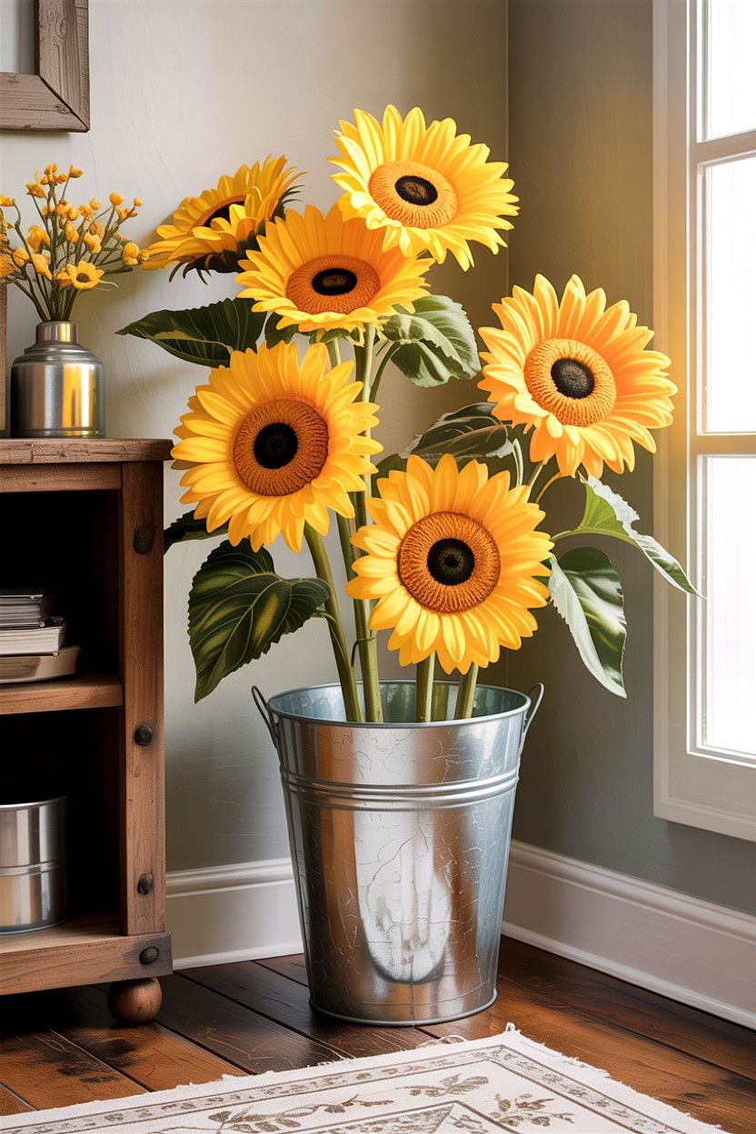 Artificial Sunflowers - 30 living room faux flowers