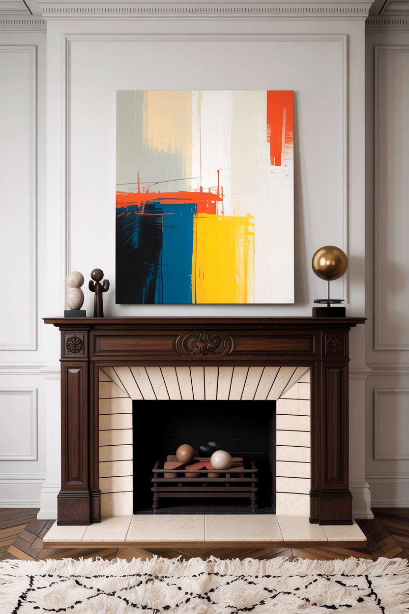 Artwork On Mantel - 30 living room fireplace mantel ideas