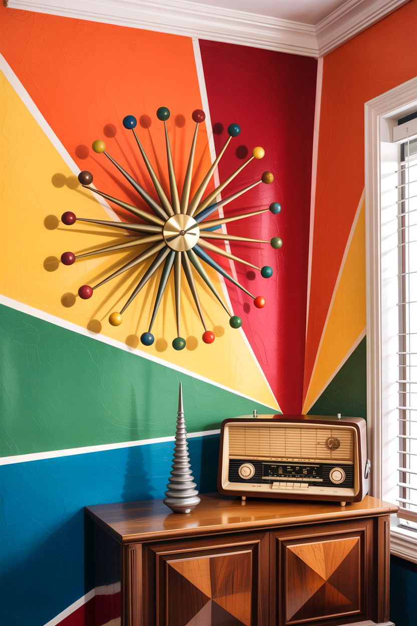 Atomic Era Starburst Clock - 30 bedroom vintage clocks