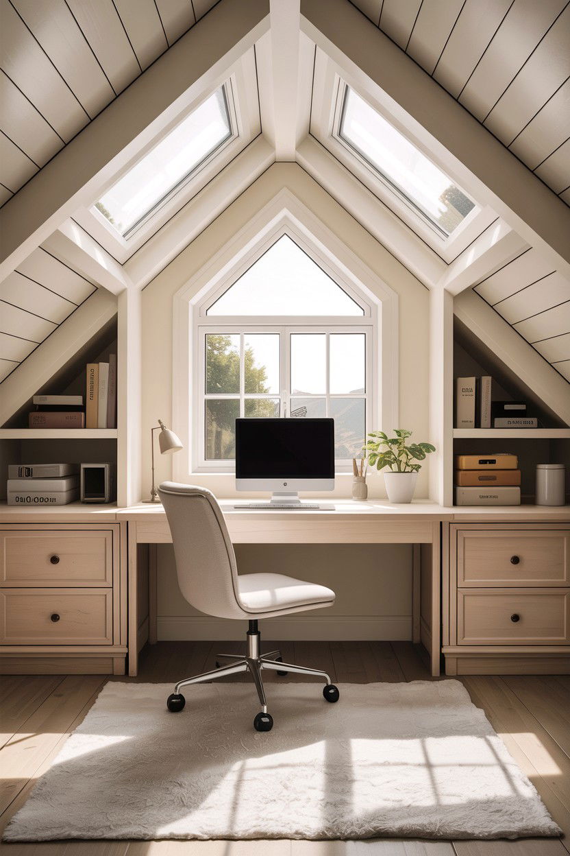 Attic Bedroom Workspace - 30 bedroom home office ideas