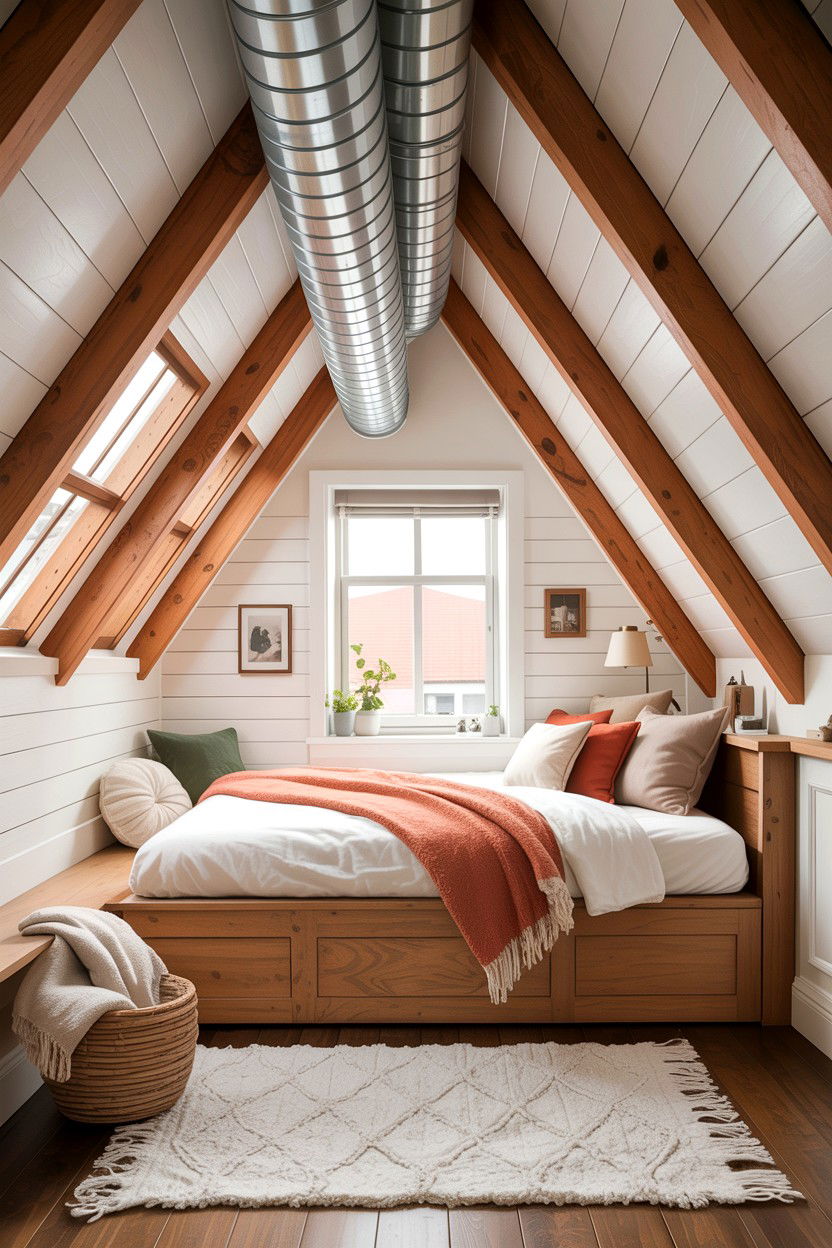 Attic bedroom ductwork - 30 exposed ductwork bedroom ideas