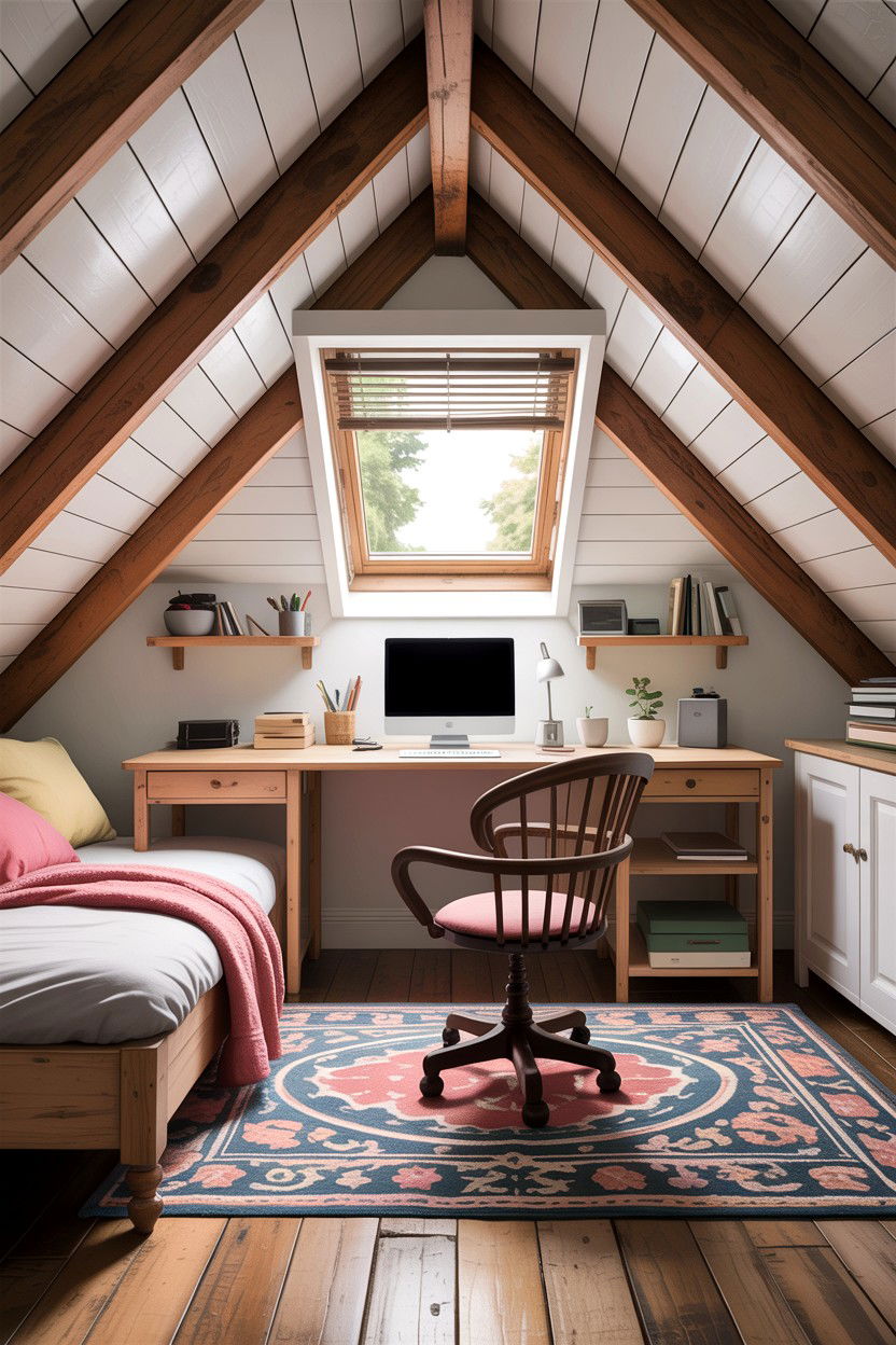 Attic bedroom workspace - 30 bedroom workspace ideas