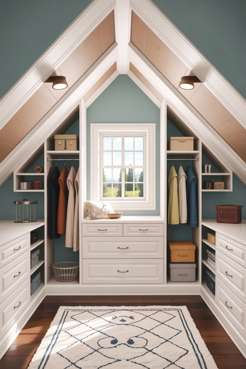 Attic closet storage - 30 bedroom closet systems