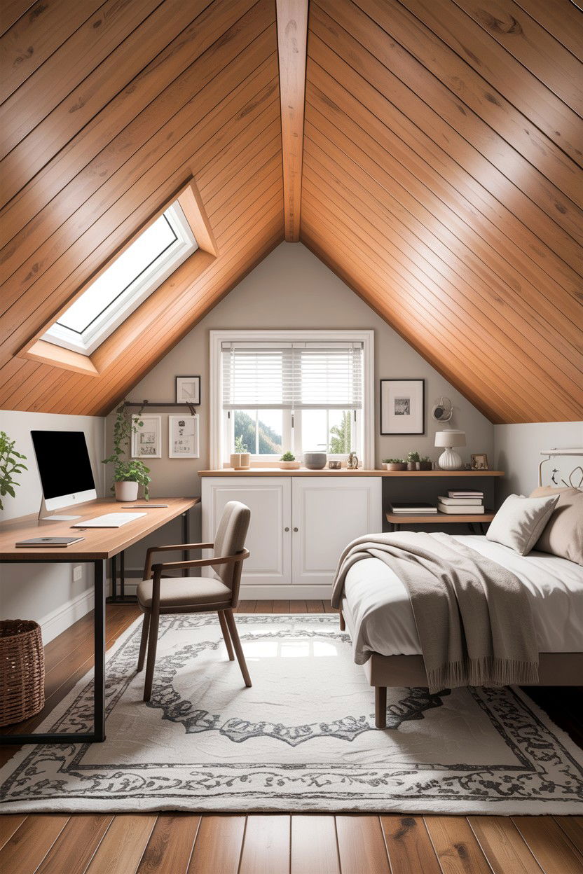 Attic home office bedroom - 30 attic bedroom ideas