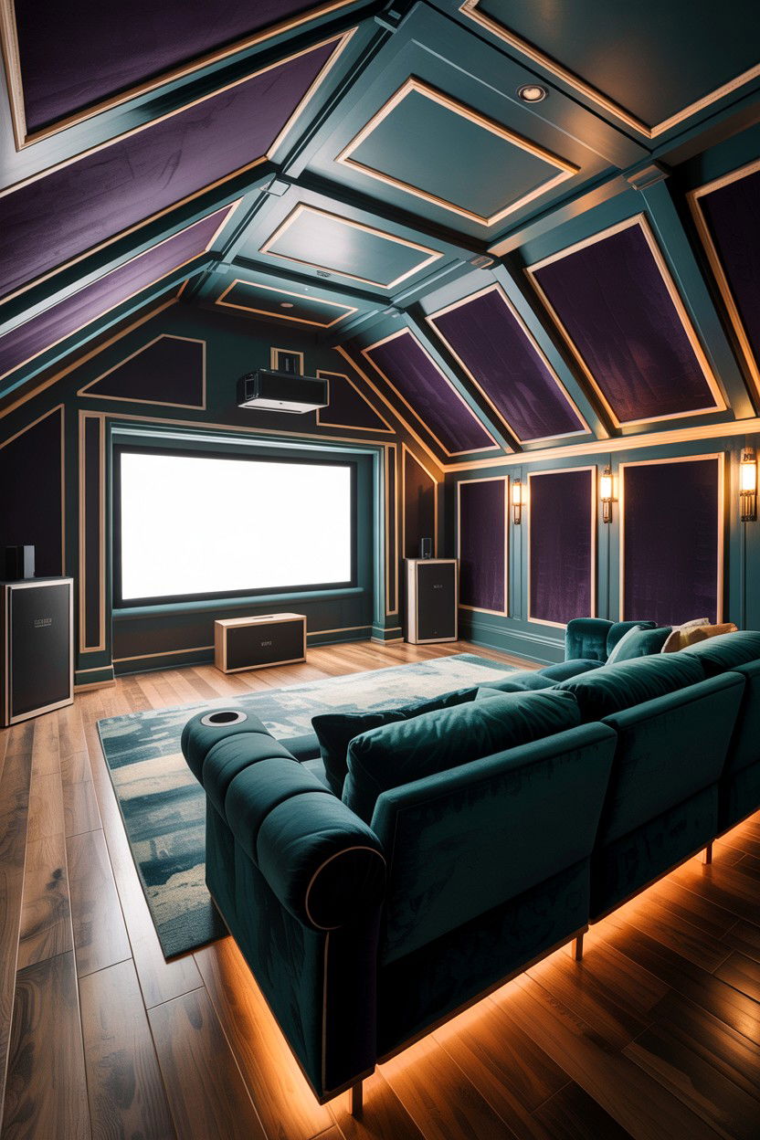 Attic home theater - 30 attic living room ideas